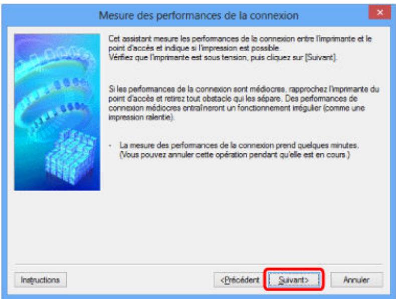 CANON MG 5750 - Mesure des performances de la connexion Écran (écran initial) - 1