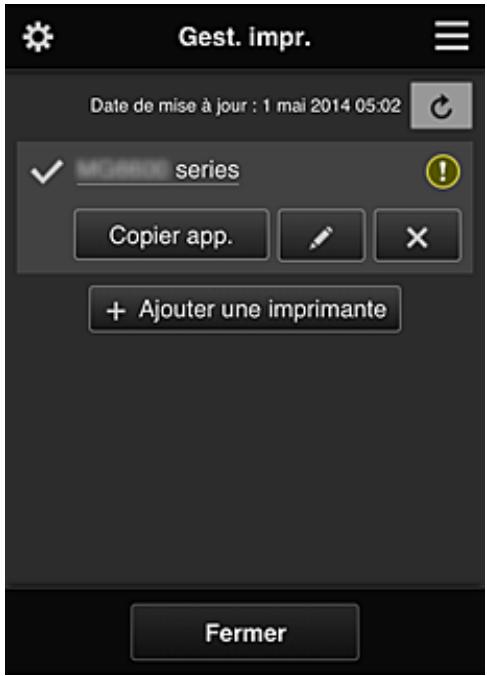 CANON MG2950 - Écran Gest. impr. (écran Sélect. une imprimante) - 1