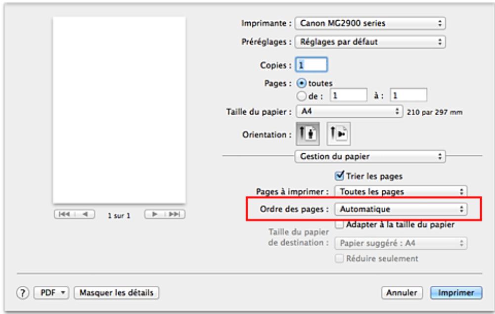 CANON MG2950 - Définition du nombre de copies et de l'ordre d'impression - 5