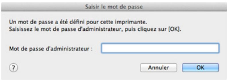 CANON MG2950 - L'écran Saisir le mot de passer s'affiche pendant la configuration - 1