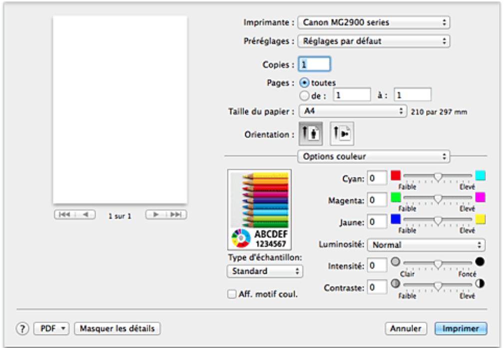 CANON MG2950 - Options couleur - 1