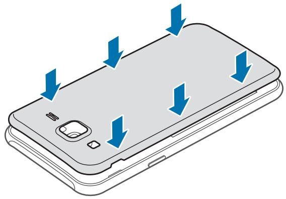 SAMSUNG GALAXY J5 - Insérez la batterie en alignant correctement ses bornes avec celles de l'appareil. - 2