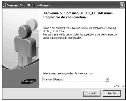 SAMSUNG SF-370 - Insérez le CD de logiciel d'imprimante fourni avec votre appareil dans le lecteur de CD-ROM. - 1