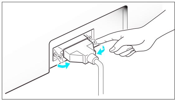 SAMSUNG SF-4000 - CONNEXION DU CÂBLE PARALLÈLE DE L'IMPRIMANTE (SF 4100 et SF 4200) - 2