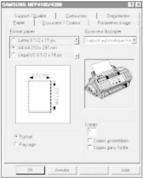 SAMSUNG SF-4000 - MODIFICATION DES PARAMÈTRES D'IMPRESSION - 1