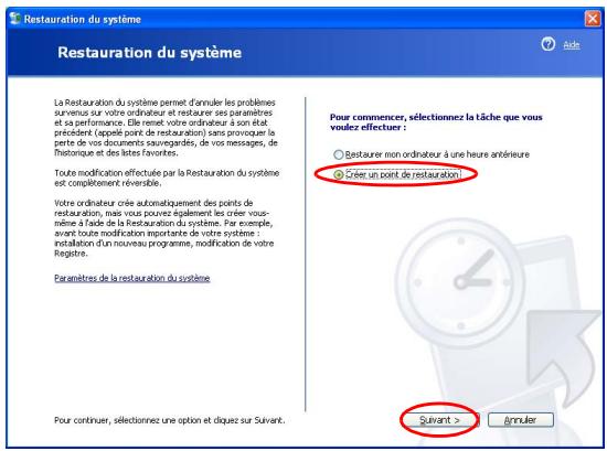 SAMSUNG NX15TPHGVQ - Création d'un point de restauration - 2
