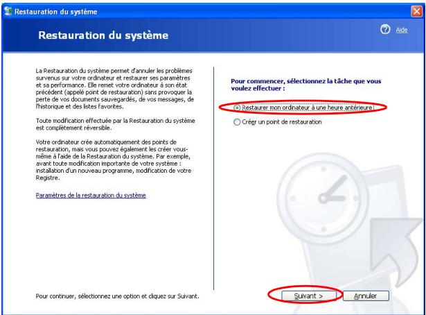SAMSUNG NX30PRT000 - Revenir à un point de restauration antérieur - 1