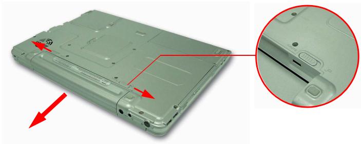 SAMSUNG NX30PRT000 - Ejection et fixation de la batterie - 1