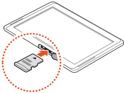 SAMSUNG GALAXY NOTE 10.1 - Insérer une carte mémoire (en option) - 2