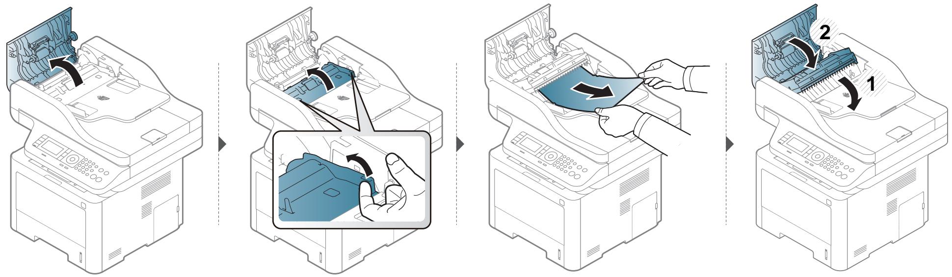 SAMSUNG SL-M4070FR - Bourrage d'un original dans la trajectoire recto-verso du scanner - 2