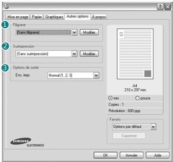 SAMSUNG SCX-4200 - Onglet Autres options - 1