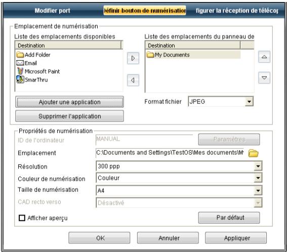 SAMSUNG SCX-4623FW - Onglet Définir bouton de numérisation - 1