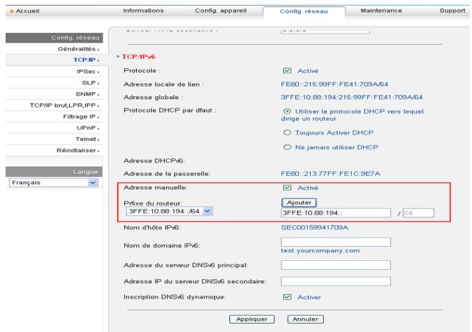 SAMSUNG SCX-4623FW - Configuration manuelle de l'adresse - 2