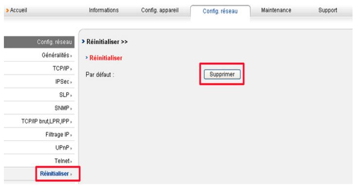 SAMSUNG SCX-4623FW - Restauration des paramètres par défaut définis en usine à l'aide du SyncThru™ Web Service - 1