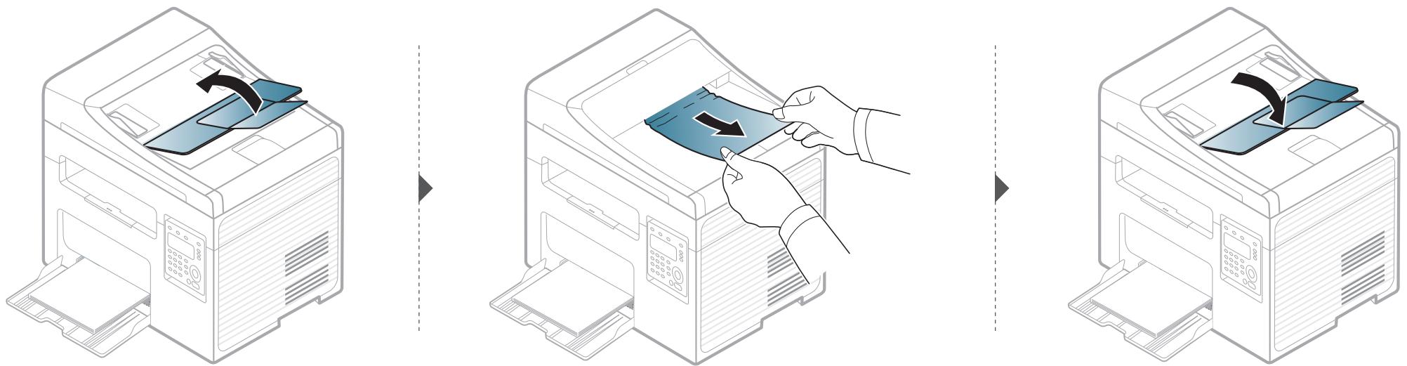 SAMSUNG SCX-3405W - Papierstau (Original) in Scanner-Ausgabebereich. - 2