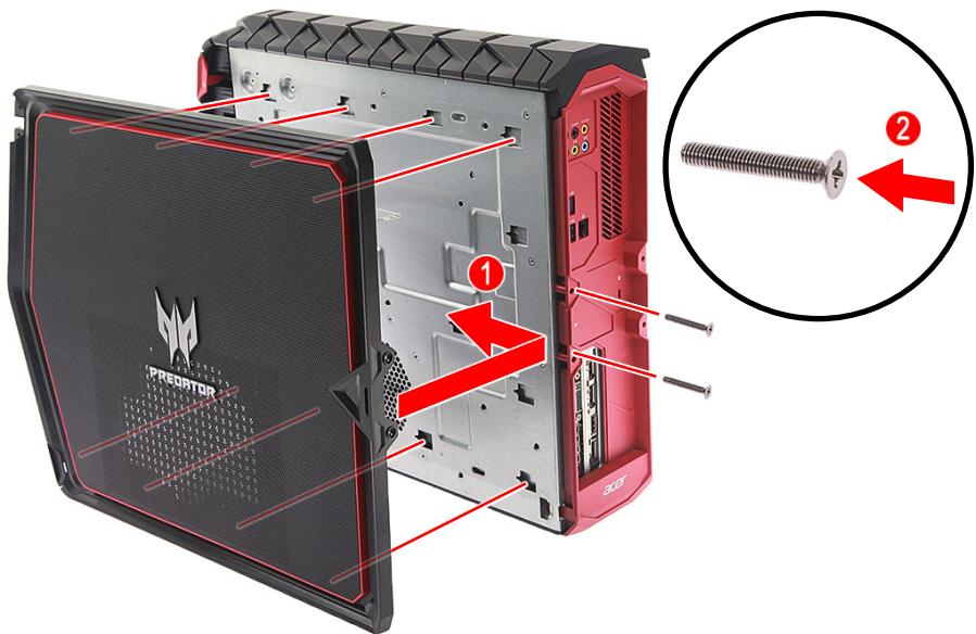 ACER PREDATOR - Installer le capot du côté droit du système - 1