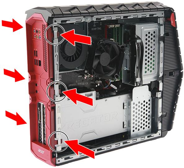 ACER PREDATOR - Retirer la face d'entrée/sorting (E/S) arrrière - 2