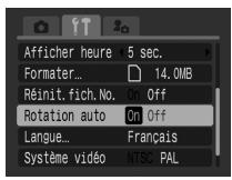 CANON DIGITAL IXUS 40 - Configuration de la fonction rotation auto - 9