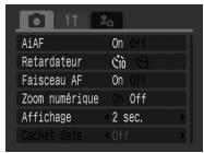 CANON DIGITAL IXUS 40 - Menu enregistrement - 1