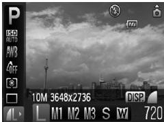 CANON IXUS 95 IS - Modification du nombre de pixels d'enregistrement (Taille de l'image) - 1