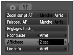 CANON IXUS 95 IS - Modification de la durée d'affichage de l'image - 1