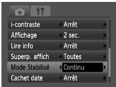 CANON IXUS 95 IS - Modification des paramètres du mode stabilisé - 1