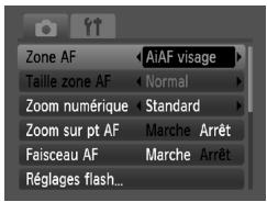 CANON IXUS 95 IS - Modification du mode Zone AF - 1