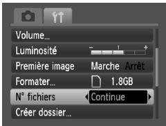 CANON IXUS 95 IS - Modification de l'affectation du numéro de fichier - 1