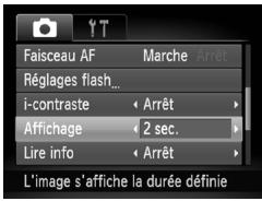 CANON POWERSHOT A3200 IS - Modification de la durée d'affichage de l'image juste après la prise de vue - 1