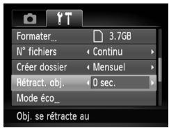 CANON POWERSHOT A3200 IS - Modification de l'intervalle de temps avant la rétraction de l'objectif - 1