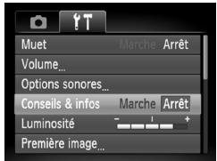 CANON POWERSHOT A3300 IS - Désactivation de la fonction Conseils & info - 1
