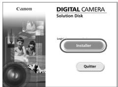 CANON POWERSHOT A3300 IS - ① Placez le CD dans le lecteur de CD-ROM de l'ordinateur. - 1