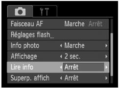 CANON POWERSHOT A800 - Modification du mode d'affichage de l'image juste après la prise de vue - 1