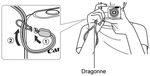 CANON POWERSHOT A800 - Fixation de la dragonne et prise en main de l'appareil photo - 1