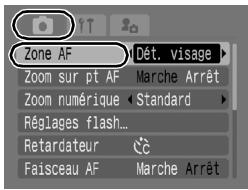 CANON DIGITAL IXUS 80 IS - Sélectionnez [Zone AF]. - 1