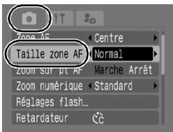 CANON DIGITAL IXUS 80 IS - Sélectionnez [Taille zone AF]. - 1