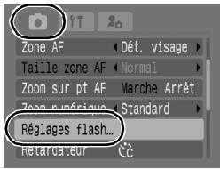 CANON DIGITAL IXUS 80 IS - Sélectionnez [Réglages flash]. - 1