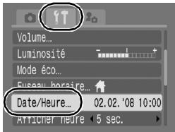 CANON DIGITAL IXUS 80 IS - Pour modifier l'heure/la date régée - 1