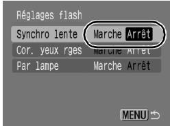 CANON DIGITAL IXUS 80 IS - Configurez les options du flash. - 1