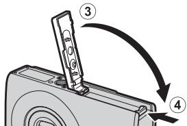 CANON DIGITAL IXUS 80 IS - Fermez le capot (3, 4). - 1