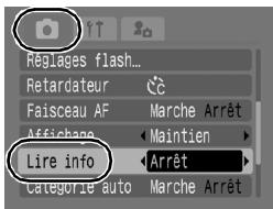 CANON DIGITAL IXUS 80 IS - Sélectionnez [Lire info]. - 1