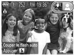 L 752 fr20 19'36" Couper le flash auto Appuyer