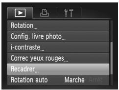 Rotation... Config. livre photo... i-contraste... Correc yeux rouges... Recadrer... Rotation auto Marche Arret