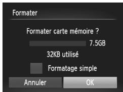 Formater Formater carte mémoire ? 7.5GB 32KB utilisé Formatage simple Annuler OK