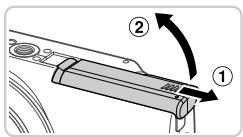 CANON POWERSHOT A4000, POWERSHOT A4050 - Insertion de la batterie - 1