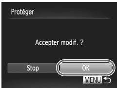 Protéger Accepter modif. ? Stop OK MENU