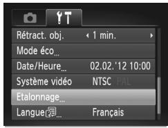 Rétract. obj. 1 min. Mode éco... Date/Heure... 02.02. '12 10:00 Système vidéo NTSC PAL Etalonnage... Langue... Français