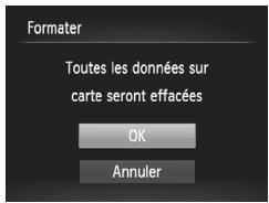 Formater Toutes les données sur carte seront effacées OK Annuler