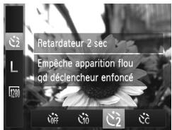 Retardateur 2 sec Empêche apparition flou qd déclencheur enfoncé