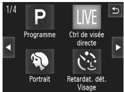 1/4 P Programme LIVE Ctrl de visée directe Portrait Retardat. dét. Visage